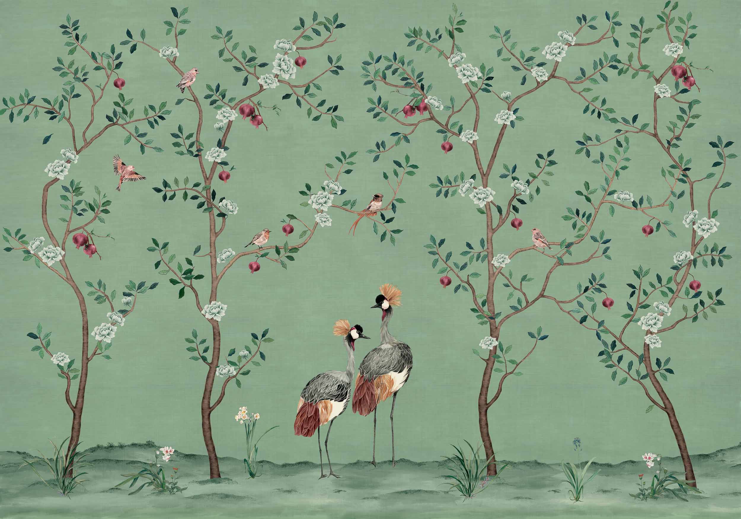 Crowned Crane, Turquoise, Coordonne